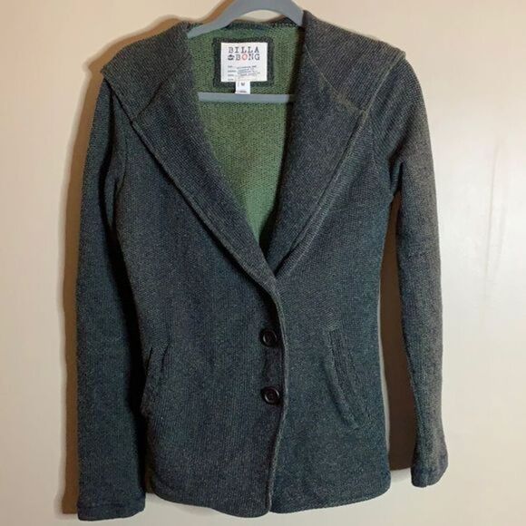 Billabong Green Button-Down Coat - Picture 1 of 6